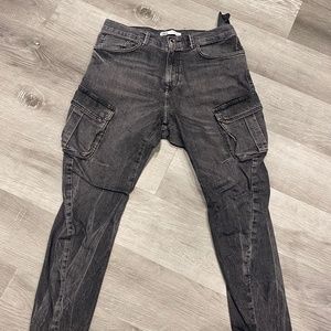 Black Denim cargo pants